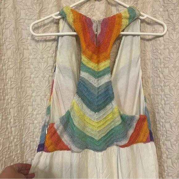 Mara Hoffman Cover Up Jumpsuit Revolve Prismatic Crochet White Boho Size S - Picture 8 of 8